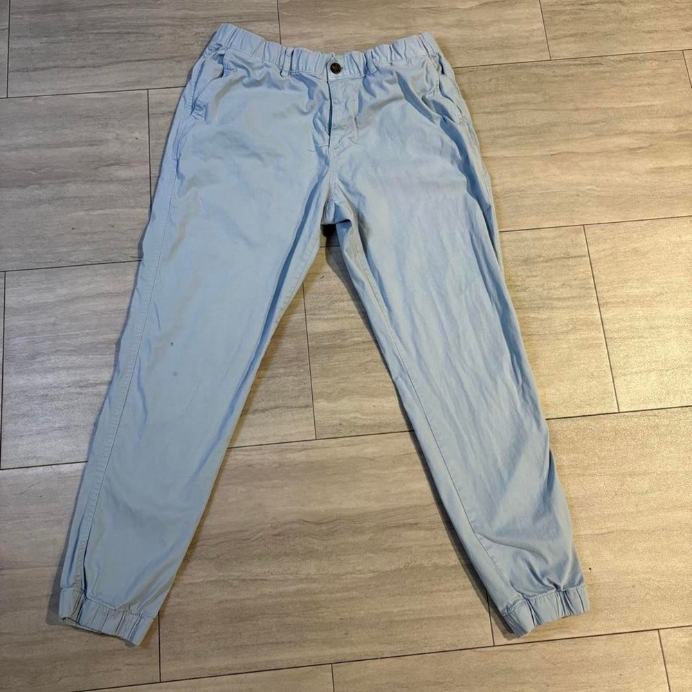 Bearbottom Clothing Mens Light Blue Cotton Spandex Joggers Pants Large